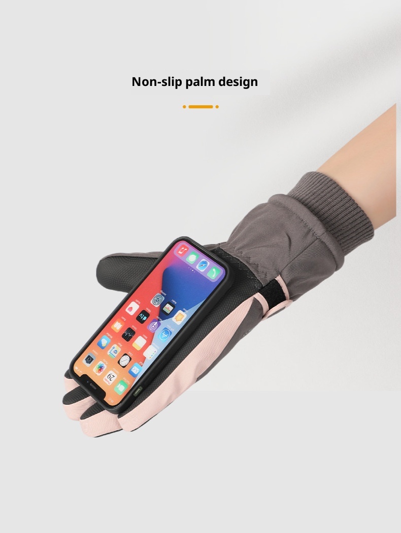 ActiveGo Women's Winter Outdoor Ski Fleece-Lined Touchscreen Warm Anti-Lost Buckle Non-Slip Gloves_voghion.com