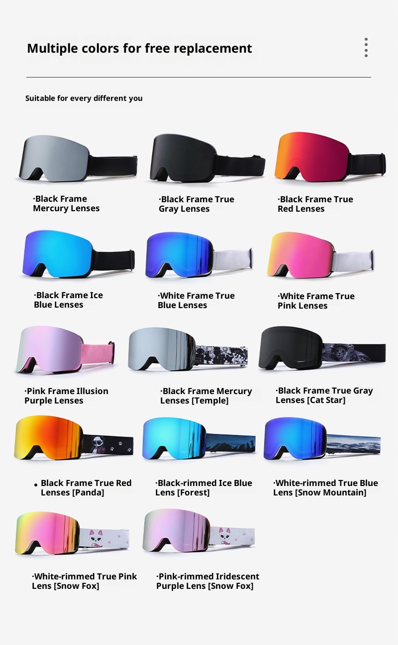 001 Cylindrical Full Real Film Ski REVO Double Layer Anti-Fog Windproof Snow Goggles Compatible With Prescription/HX16_voghion.com