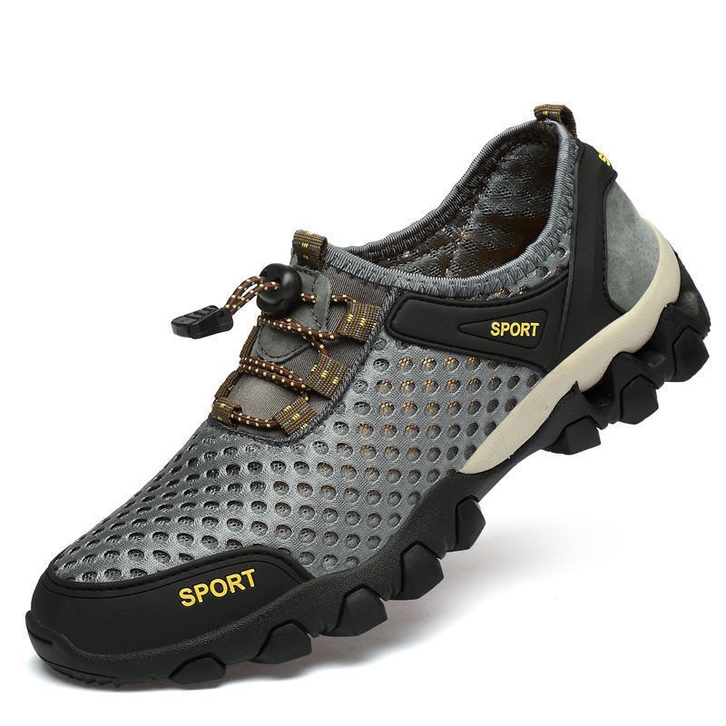 001 Water Summer New Trendy Breathable Mesh Soft Sole Men's Sports Casual Outdoor Hiking Shoes Men_voghion.com