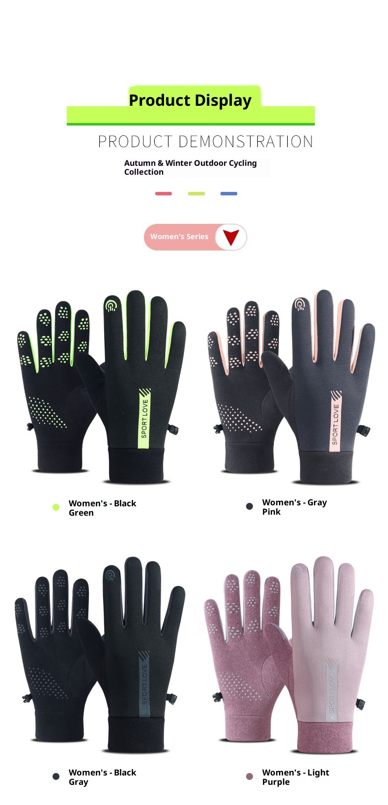 Guanti invernali ActiveGo da uomo per ciclismo, sport all'aria aperta, impermeabili, caldi, a dita intere, per sci, guida, touchscreen, in cotone_voghion.com