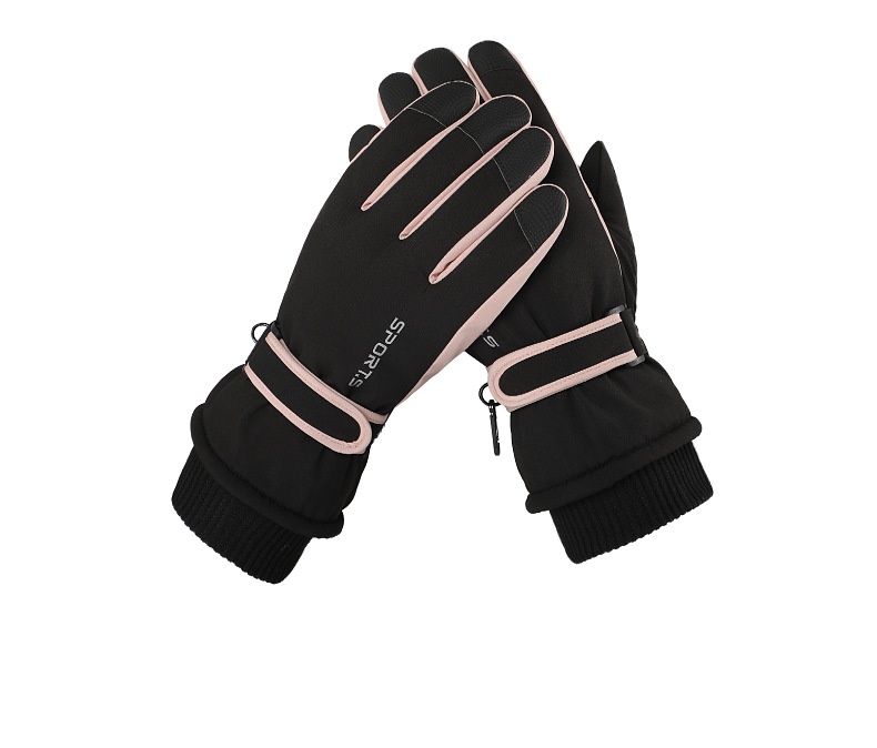 ActiveGo Women's Winter Outdoor Ski Fleece-Lined Touchscreen Warm Anti-Lost Buckle Non-Slip Gloves_voghion.com