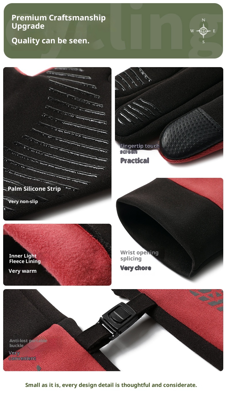 Guanti da sci e ciclismo ActiveGo Outdoor, caldi e antiscivolo, per uomo e donna, autunno inverno, con touch screen, in velluto_voghion.com