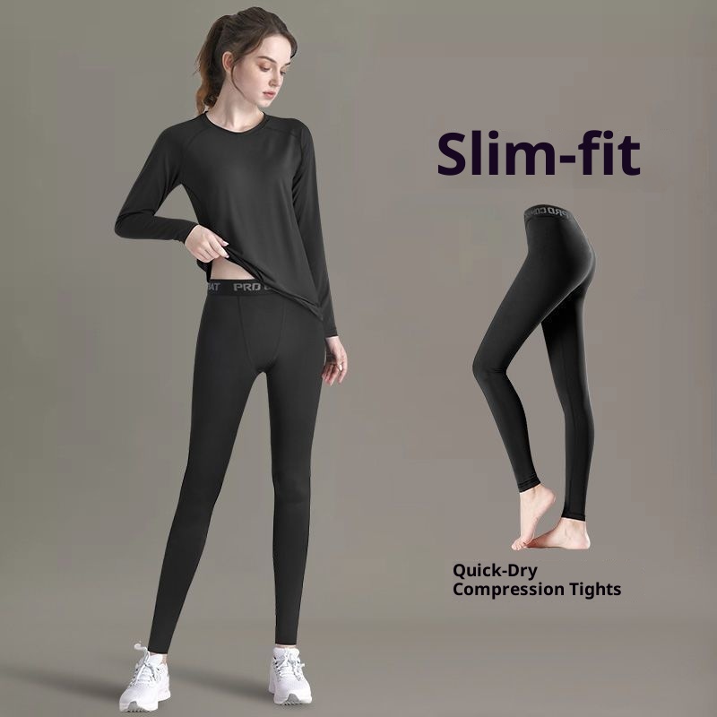 Completo da yoga da donna ad asciugatura rapida, per corsa, sport, autunno, aderente, a maniche lunghe, per attività all'aperto, escursionismo, jogging mattutino, palestra_voghion.com