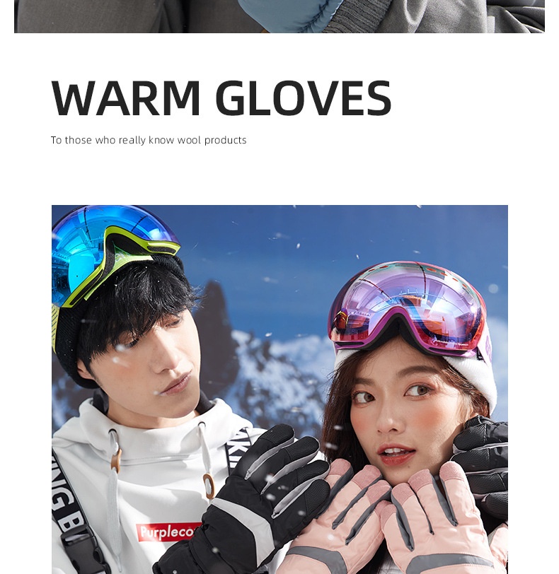 ActiveGo Wholesale Ski Winter Men And Women Couples Outdoor Sports Cold-Proof Waterproof Fleece-Lined Cycling Thermal Gloves_voghion.com