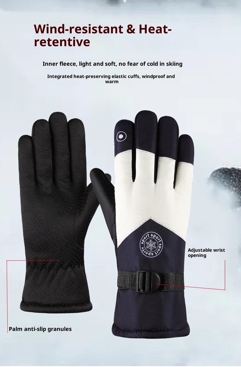 001 Outdoor Sports Warm Winter Fleece-Lined Ski Thickened Waterproof Cycling Windproof Cold-Proof Gloves Wholesale_voghion.com