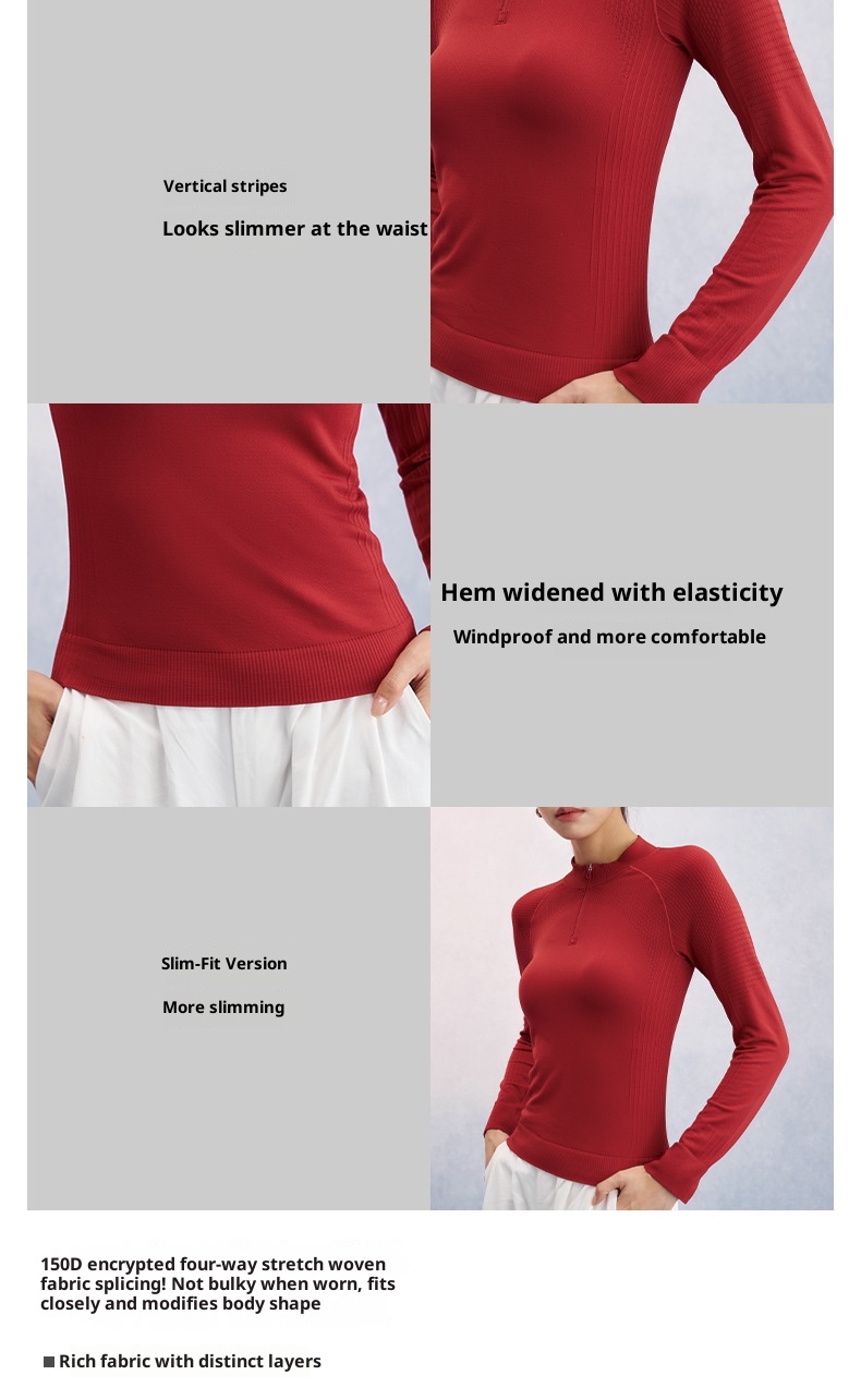 T-shirt à manches longues pour femme, coupe ajustée, idéal pour le fitness, la course à pied, l'entraînement en extérieur, le yoga et les loisirs._voghion.com