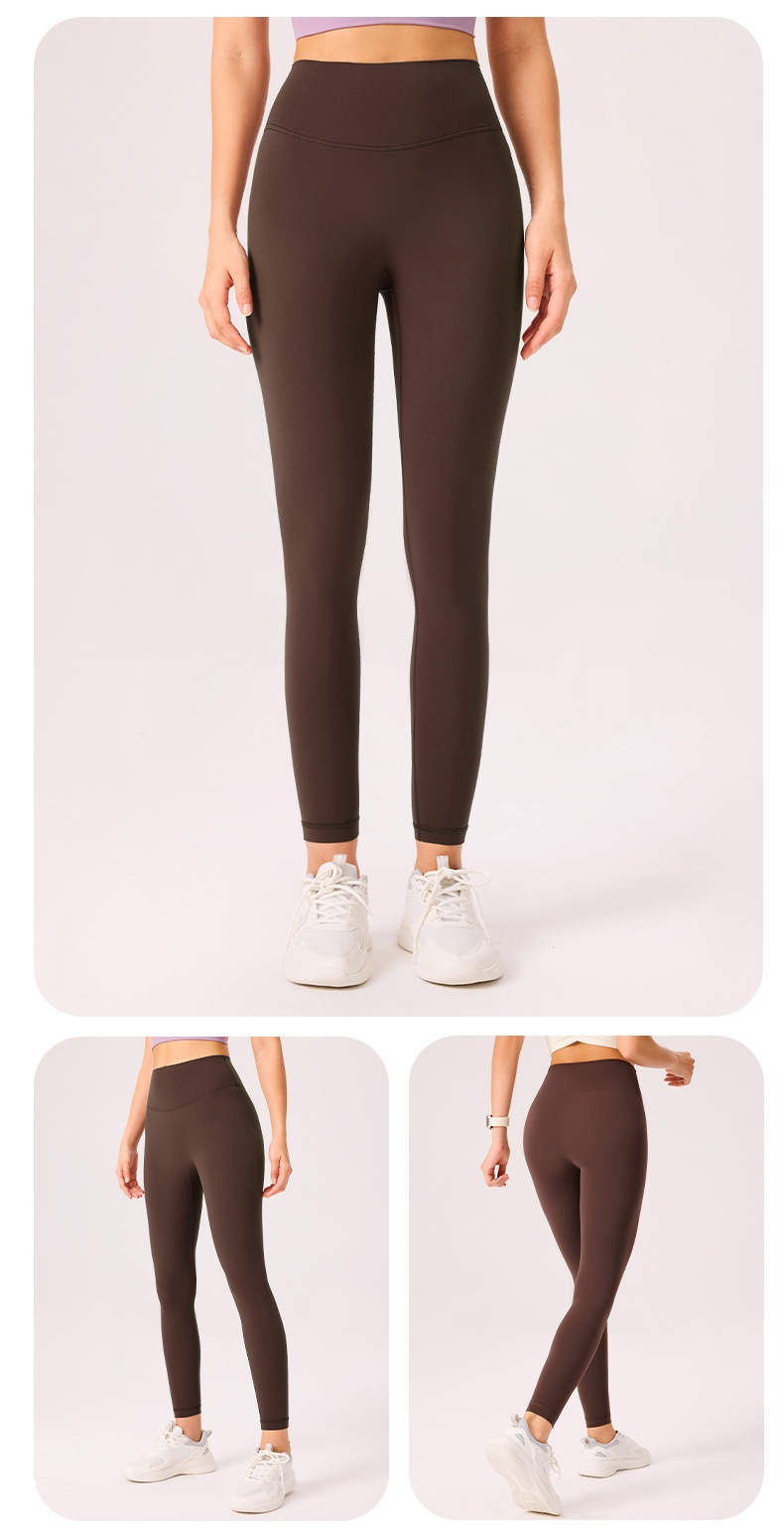 Nude Feel Yoga High Waist Wearable Without Embarrassing Lines Hip Lift Tummy Control Fitness Shark Pants Thin Leggings_voghion.com