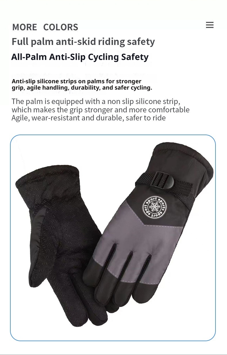 Gants de ski d'hiver ActiveGo pour hommes et femmes, gants de cyclisme chauds, imperméables et antidérapants en polaire épaisse et coton pour couples._voghion.com