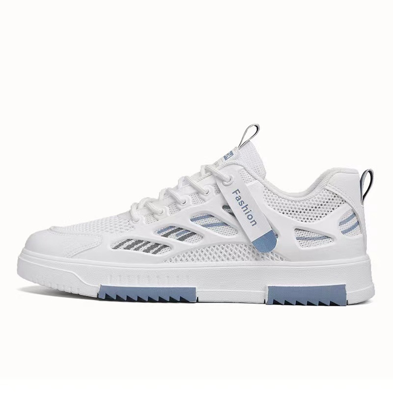 001 2025 Summer New Breathable Mesh Men's Versatile White Sneakers Student Sports Casual Board Trendy Shoes_voghion.com