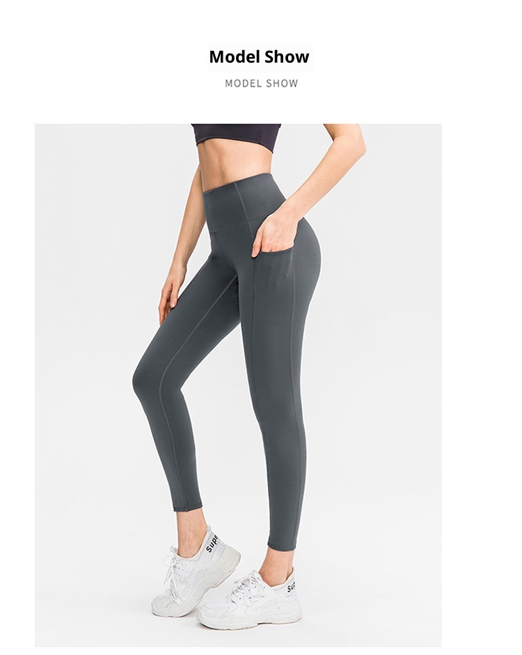 New Double-Sided Brocade Bare Sensation Yoga For Women With Pockets, High Waist, Tummy Control, Hip Lift, Sports Fitness_voghion.com