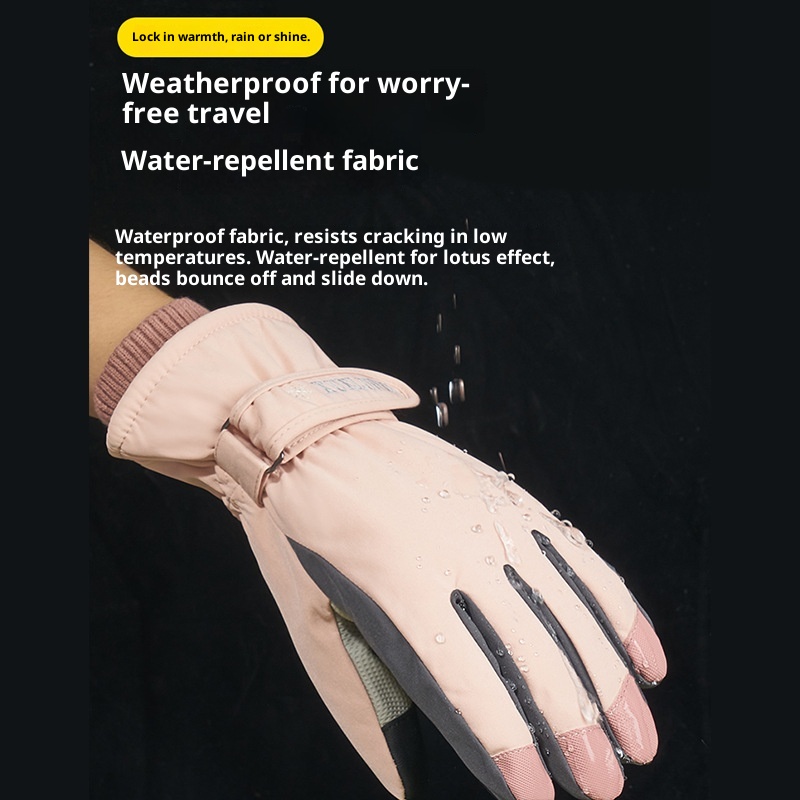 ActiveGo Skihandschuhe für Damen und Herren, Winterfleece-gefüttert, warm, für Outdoor-Aktivitäten wie Reiten und Bergsteigen, verdickt, wasserdicht_voghion.com