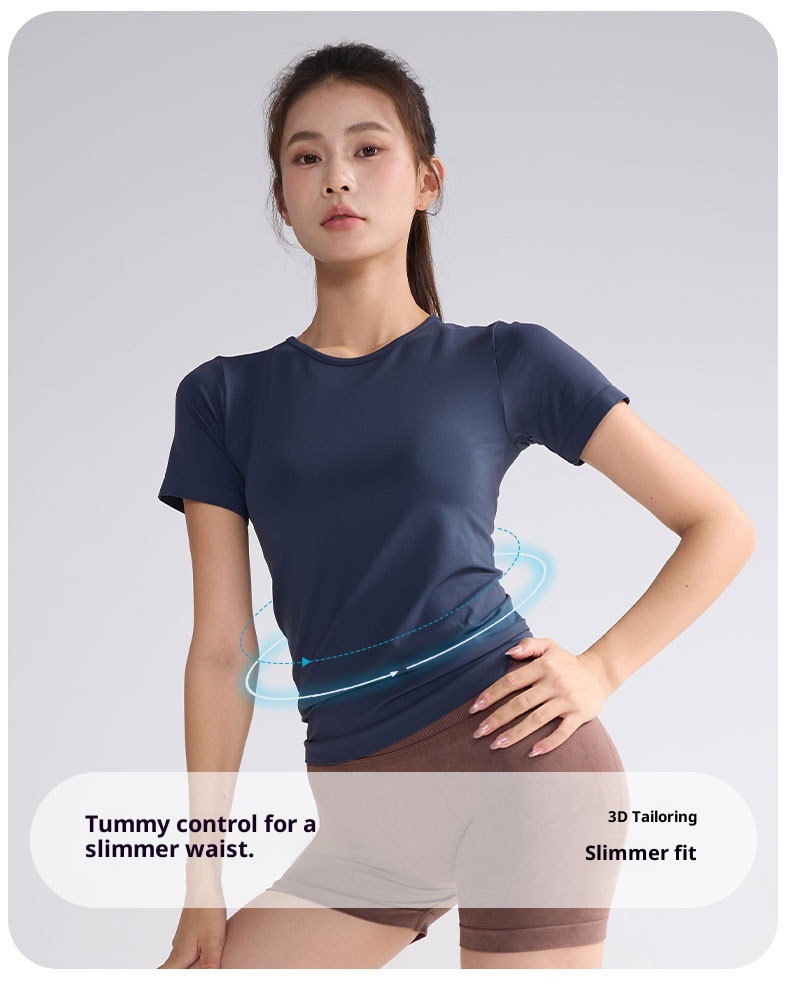 Short Sleeve Outdoor Quick-Dry T-Shirt Pilates Yoga Women Summer Top Sports Style Fitness Wear_voghion.com