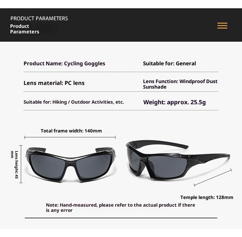 001 Nuevas gafas de sol deportivas para exteriores, resistentes al viento, a la arena y a las salpicaduras, ideales para esquí y montañismo. Gafas polarizadas para hombre y mujer._voghion.com
