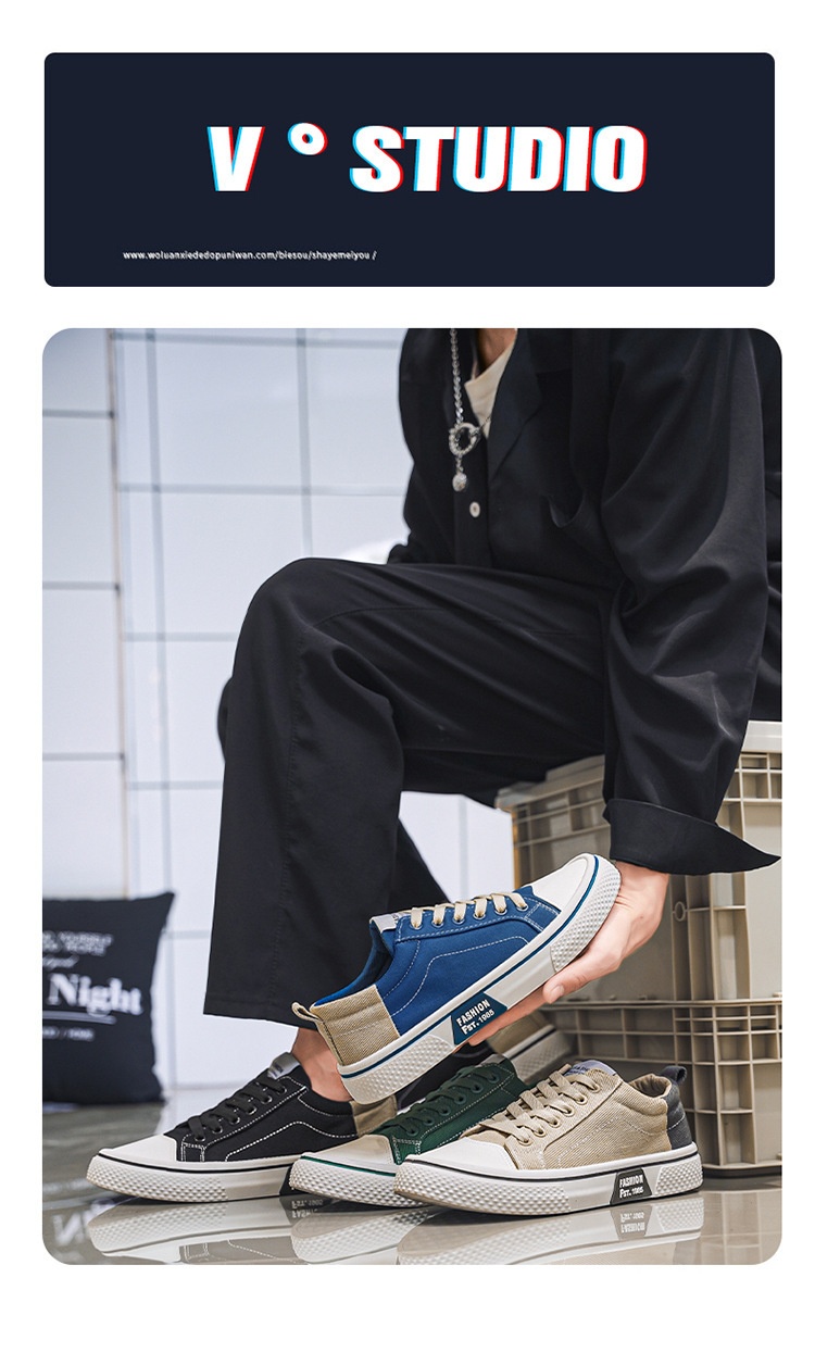 001 2024 Summer New Breathable Versatile Skate Men's Soft Sole Casual Sports Trendy Fashion Canvas Shoes_voghion.com