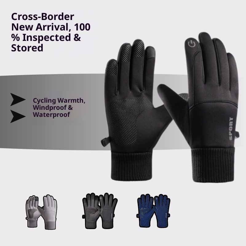 ActiveGo Herbst- und Wintersporthandschuhe mit Fleecefutter für Herren, Touchscreen-geeignet für Skifahren, Radfahren, kältebeständig_voghion.com