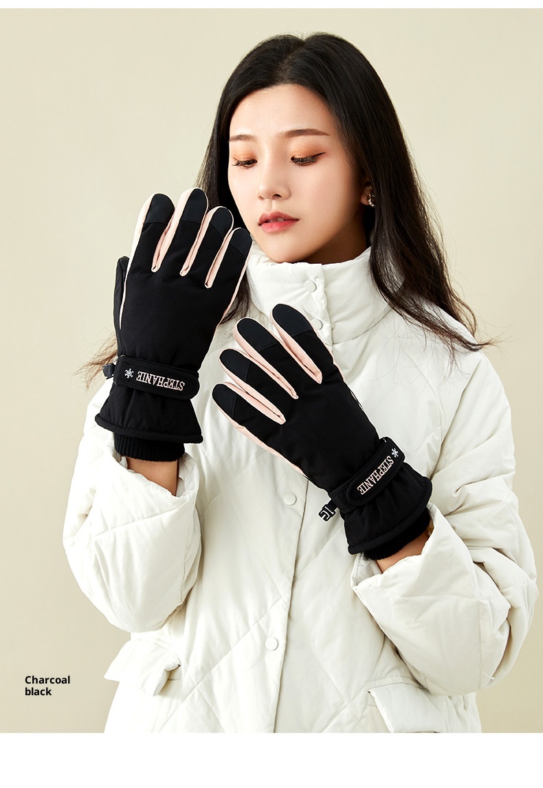 ActiveGo Skihandschuhe für Damen und Herren, Winterfleece-gefüttert, warm, für Outdoor-Aktivitäten wie Reiten und Bergsteigen, verdickt, wasserdicht_voghion.com