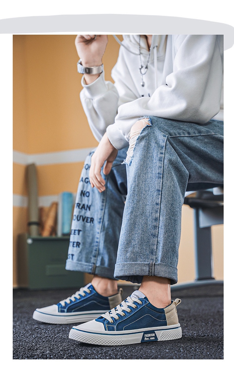 001 2024 Summer New Breathable Versatile Skate Men's Soft Sole Casual Sports Trendy Fashion Canvas Shoes_voghion.com