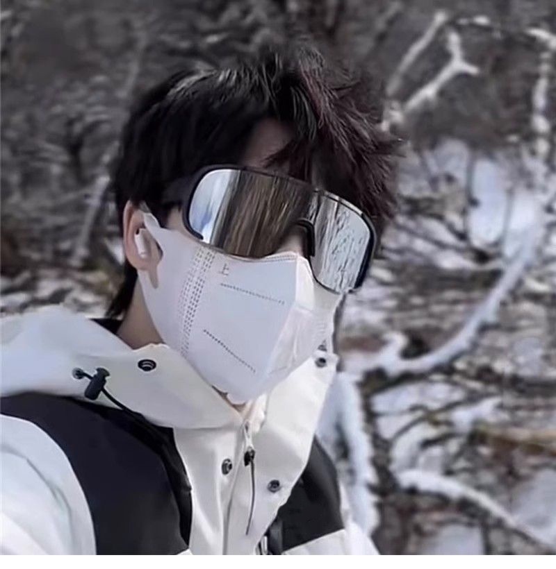 Lunettes de ski/vélo de montagne/route/VTT à monture large, coupe-vent, pour activités de plein air (001)._voghion.com