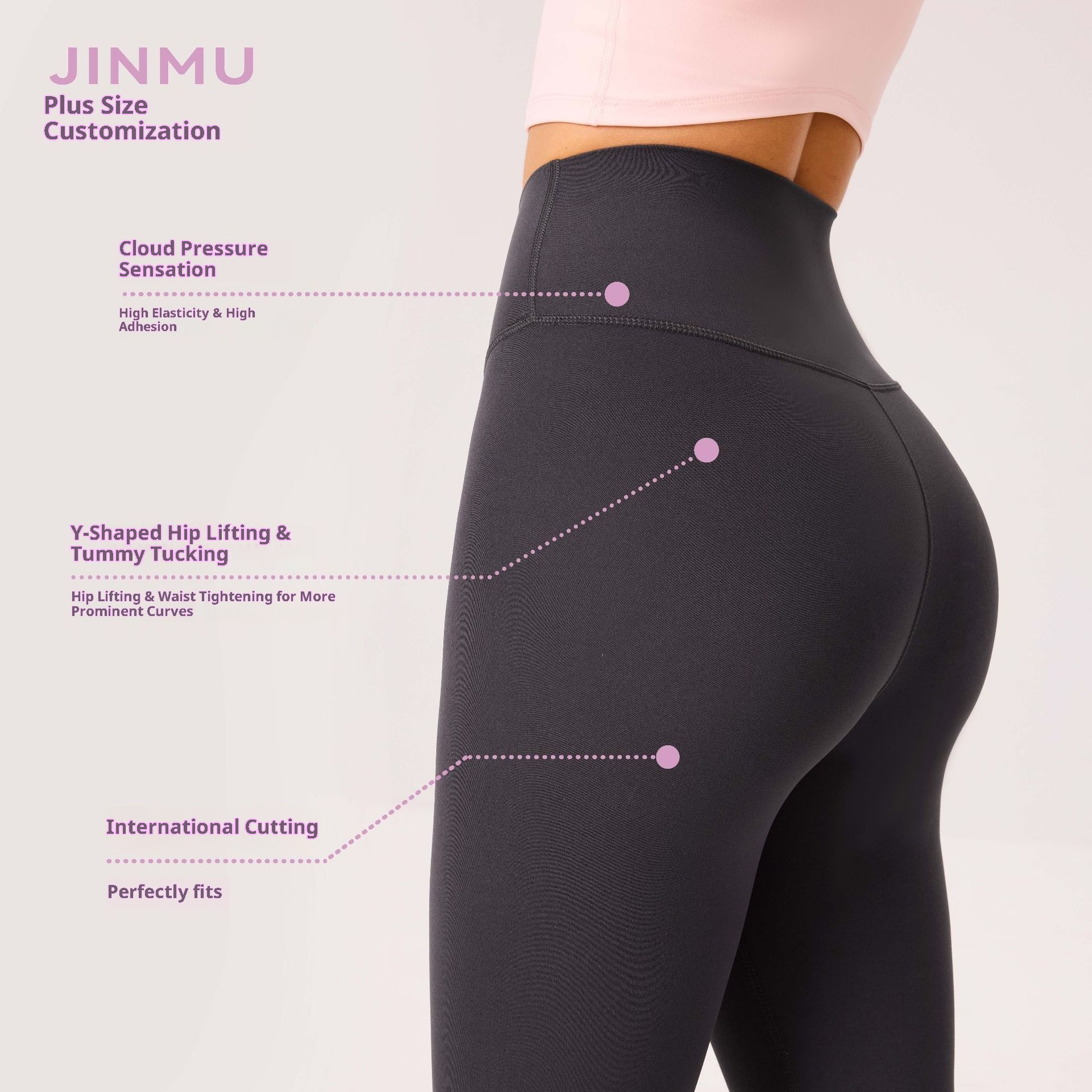 Nude Feel Yoga High Waist Wearable Without Embarrassing Lines Hip Lift Tummy Control Fitness Shark Pants Thin Leggings_voghion.com