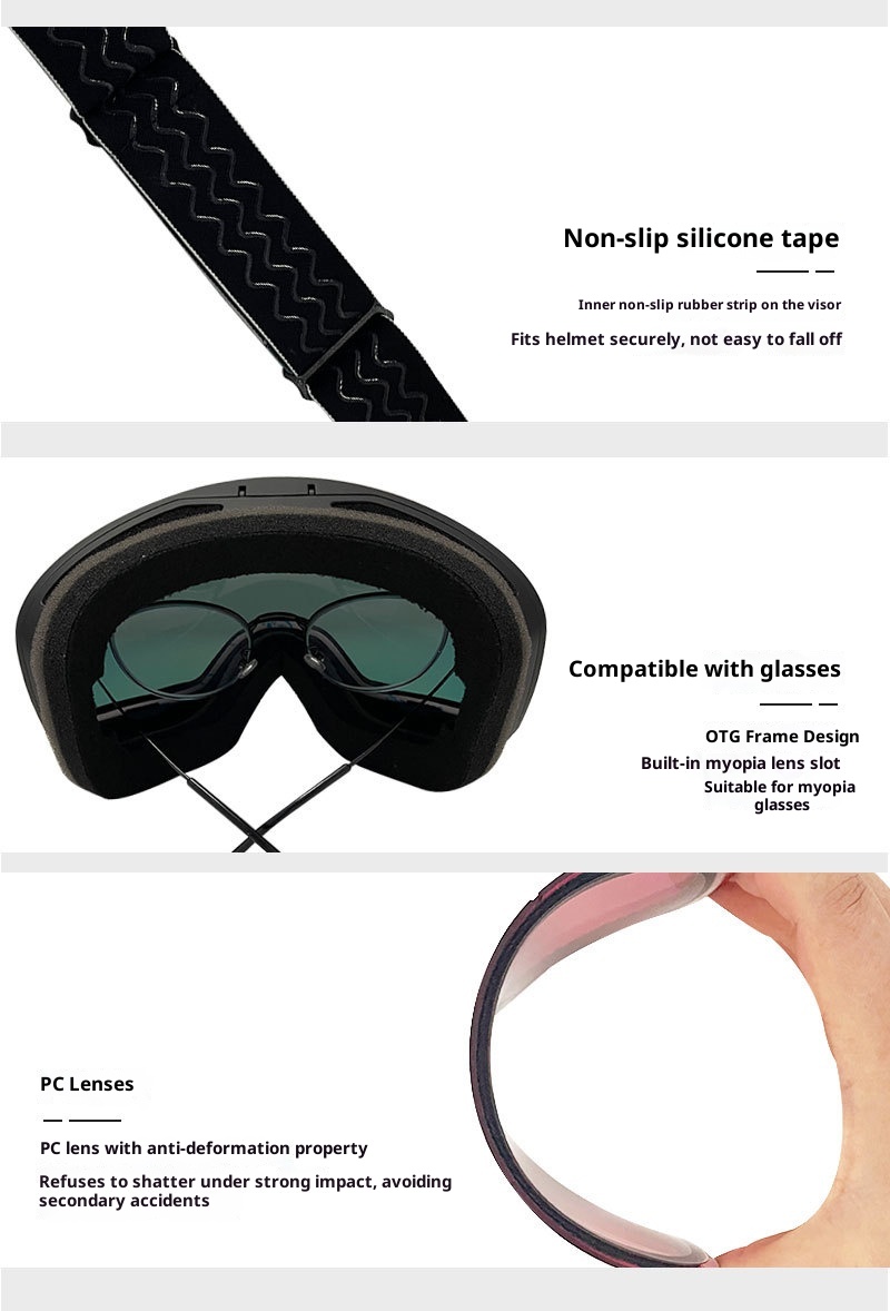 001 New Ski Winter Outdoor Sports Double Layer Anti-Fog Snowboard Goggles With Prescription Slot_voghion.com