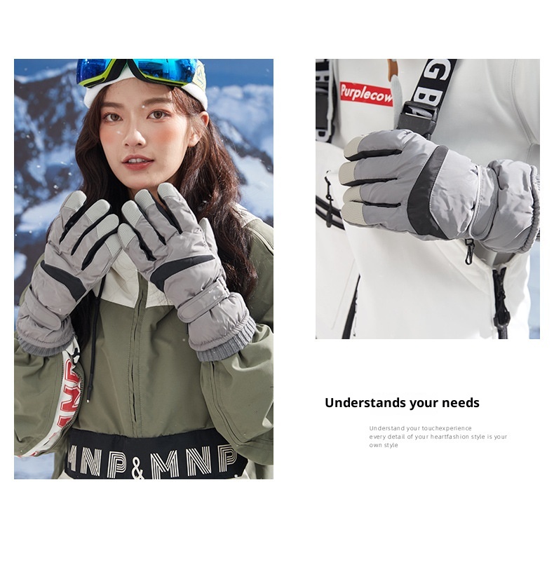 ActiveGo Wholesale Ski Winter Men And Women Couples Outdoor Sports Cold-Proof Waterproof Fleece-Lined Cycling Thermal Gloves_voghion.com