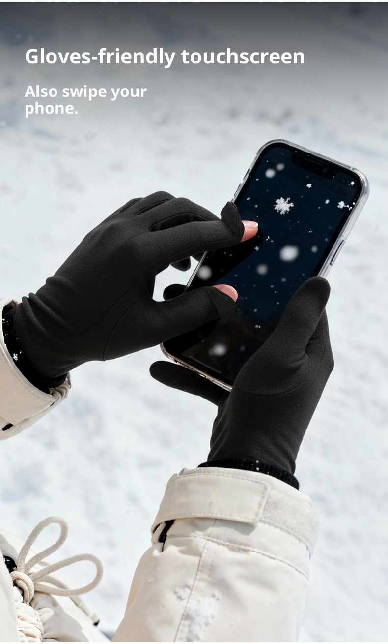Guanti da sci ActiveGo Outdoor per uomo e donna, invernali, caldi, antivento, antifreddo, con dita ribaltabili e touchscreen, da corsa_voghion.com