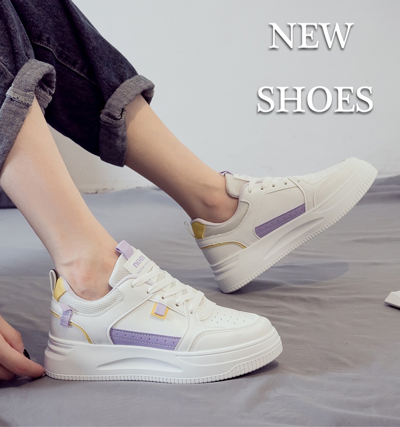 001 Novo Tênis Feminino para Comércio Exterior, Versátil, Macio e Confortável, Sola Grossa, Primavera e Outono, Casual de Alta Qualidade_voghion.com