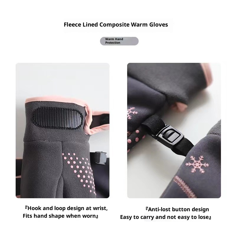 ActiveGo Herfst- en fleecegevoerde warme dameshandschoenen met touchscreen, geschikt voor buitensporten, koudebestendig, voor autorijden, fietsen, skiën en wintersporten_voghion.com