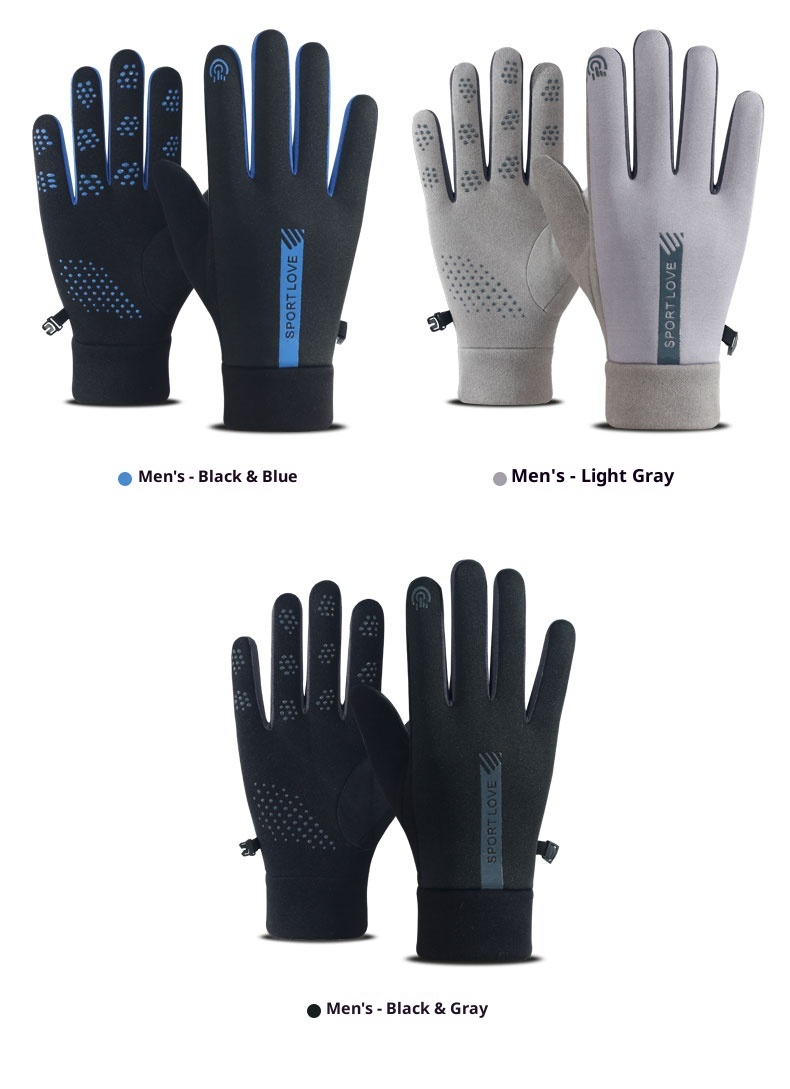 Guanti invernali ActiveGo da uomo per ciclismo, sport all'aria aperta, impermeabili, caldi, a dita intere, per sci, guida, touchscreen, in cotone_voghion.com