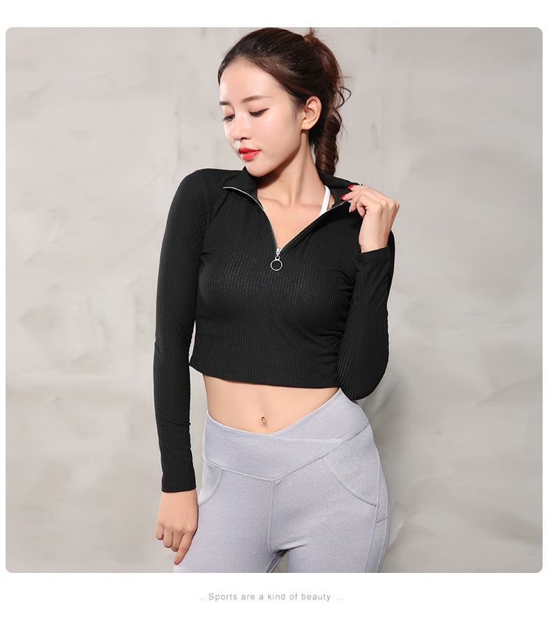 Abbigliamento sportivo basico autunno inverno, maglietta attillata, abbigliamento da allenamento, corsa all'aperto, yoga, manica lunga_voghion.com