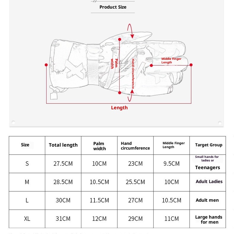 ActiveGo For Men And Women Winter Warm Thickened Adult Outdoor Waterproof Riding Cross-border Touchscreen Ski Gloves_voghion.com