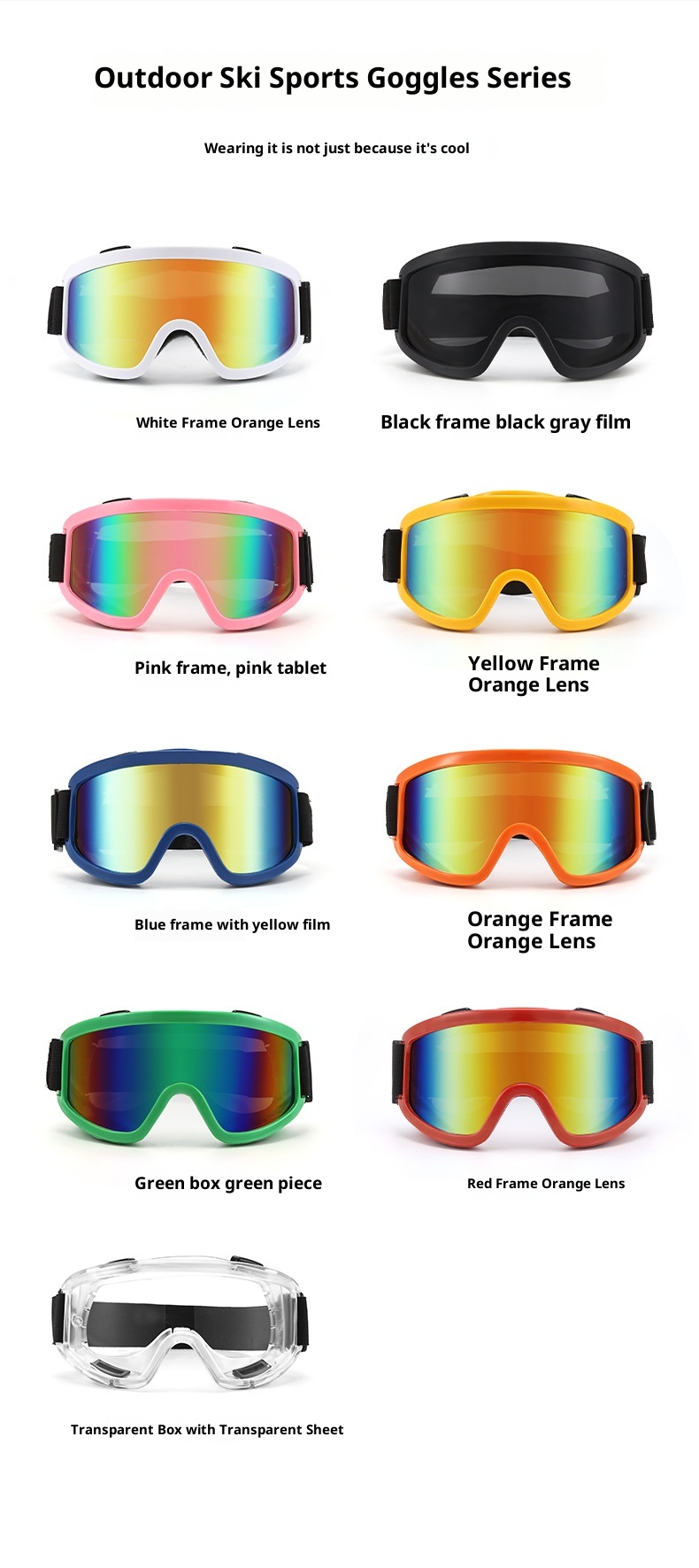 001 Neue Outdoor-Schneebrille Bergsteigen Sport Reiten Motorrad Wind Sand Bunte Skibrille_voghion.com