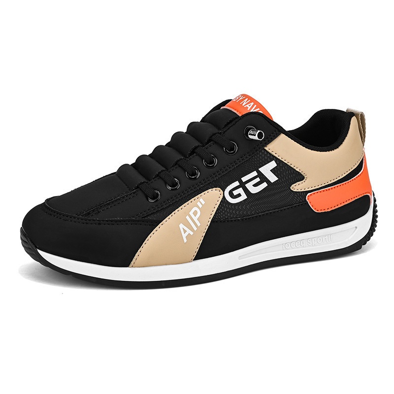 001 2025 New Men's Casual Agan Sports Sneakers Trendy Versatile White Lightweight Slip-On Running Shoes_voghion.com
