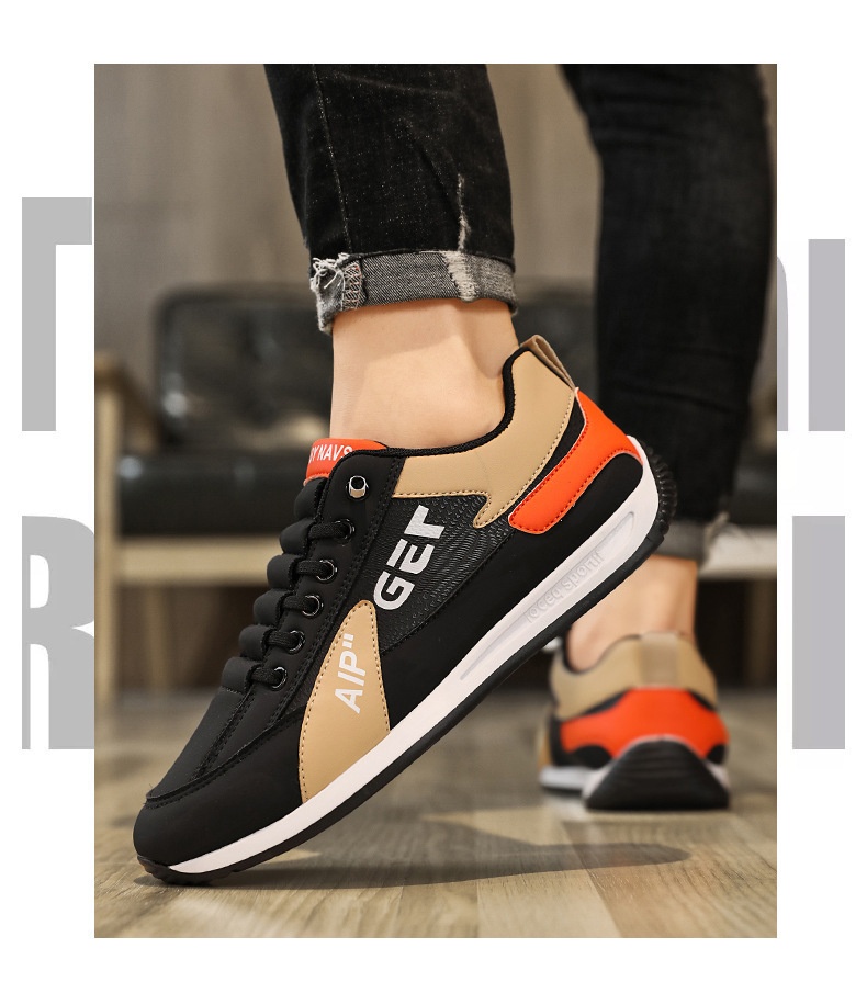 001 2025 New Men's Casual Agan Sports Sneakers Trendy Versatile White Lightweight Slip-On Running Shoes_voghion.com