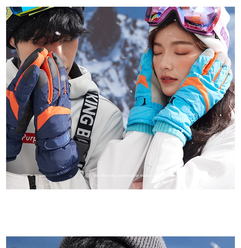 ActiveGo Wholesale Ski Winter Men And Women Couples Outdoor Sports Cold-Proof Waterproof Fleece-Lined Cycling Thermal Gloves_voghion.com