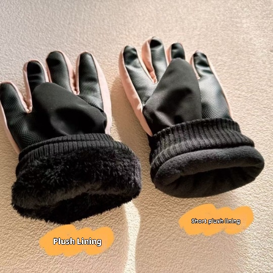 ActiveGo Women's Winter Outdoor Ski Fleece-Lined Touchscreen Warm Anti-Lost Buckle Non-Slip Gloves_voghion.com