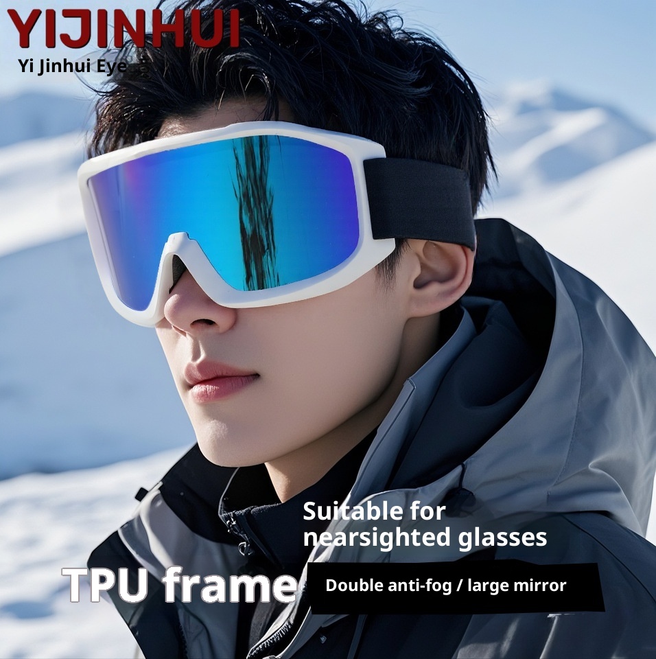 001 2025 Winter New Adult Double-Layer Anti-Fog HD Aspheric Snow Protection Mountaineering Ski Goggles Anti-Snow Blindness_voghion.com