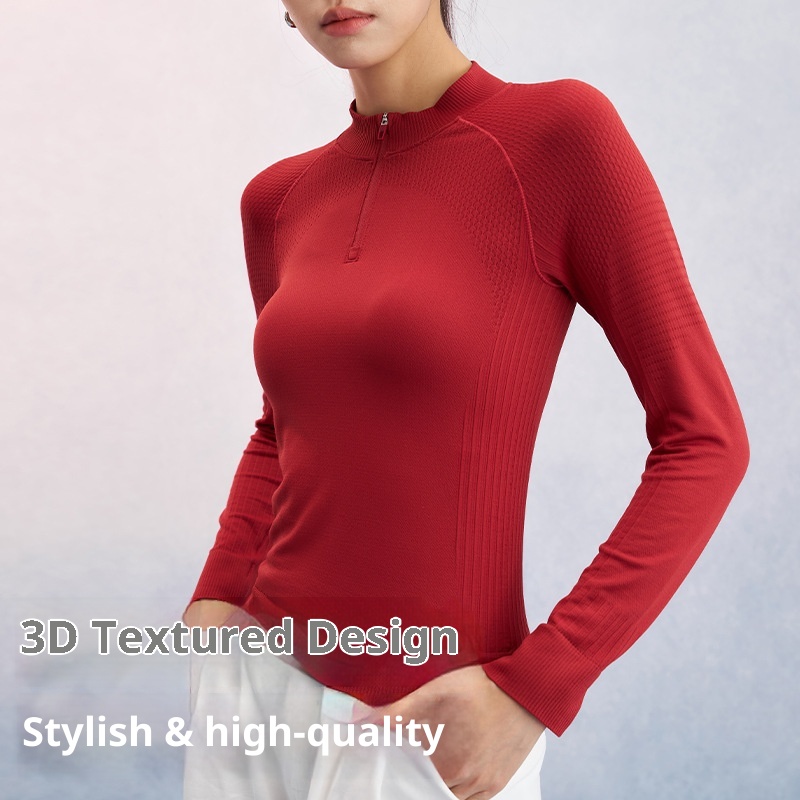 T-shirt à manches longues pour femme, coupe ajustée, idéal pour le fitness, la course à pied, l'entraînement en extérieur, le yoga et les loisirs._voghion.com