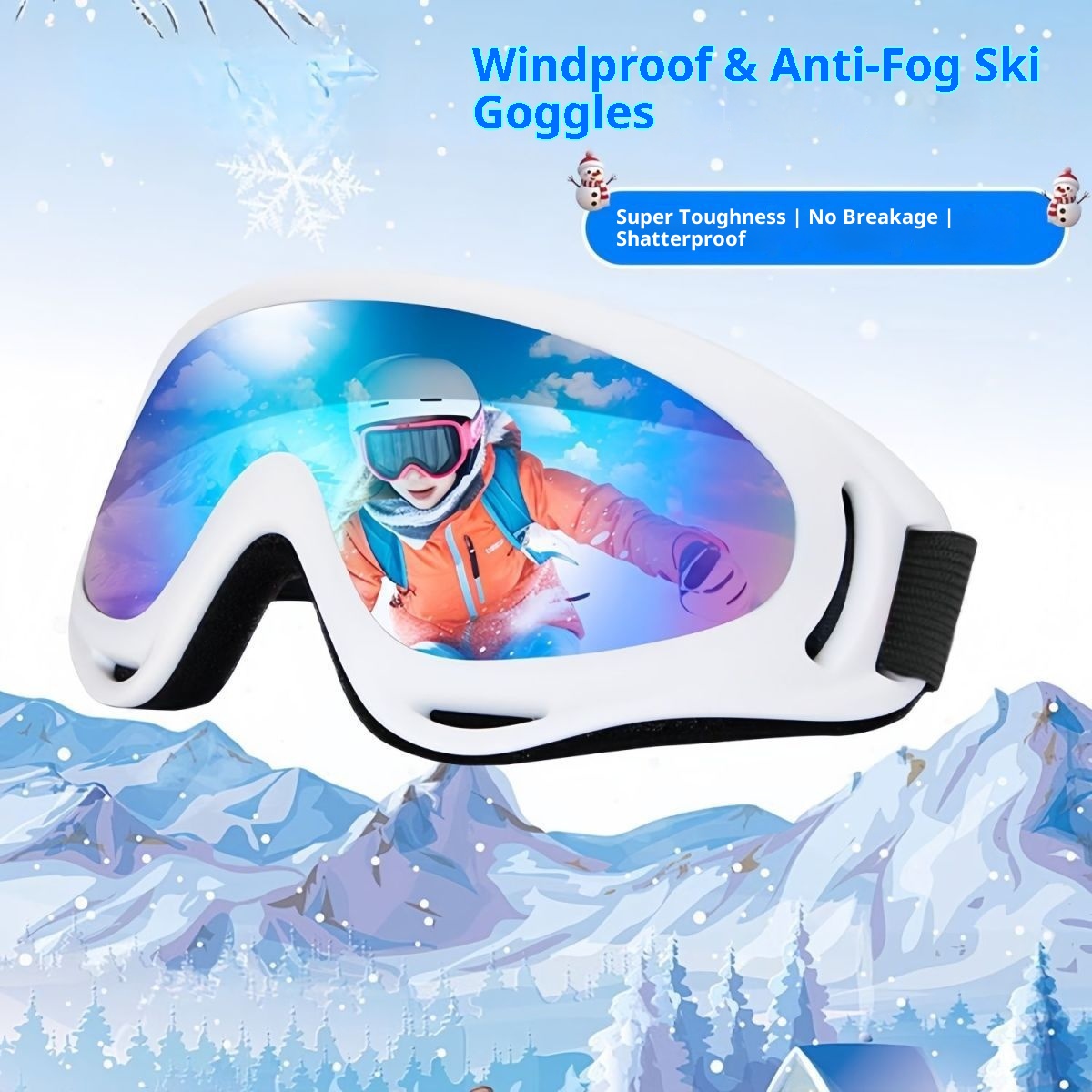 001 Children's Boys And Girls Double Layer Anti-Fog Winter Snow Blind Ski Goggles Factory Direct Sales Wholesale_voghion.com