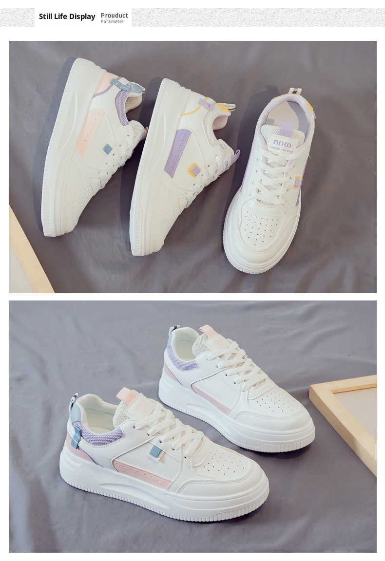 001 Novo Tênis Feminino para Comércio Exterior, Versátil, Macio e Confortável, Sola Grossa, Primavera e Outono, Casual de Alta Qualidade_voghion.com