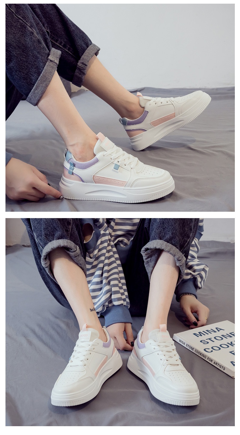 001 Novo Tênis Feminino para Comércio Exterior, Versátil, Macio e Confortável, Sola Grossa, Primavera e Outono, Casual de Alta Qualidade_voghion.com