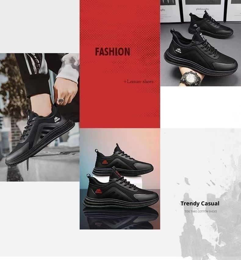 001 Cross-Border Comfortable Lace-Up Casual Trendy Round Toe Internet Celebrity Same Style Lightweight Breathable Wholesale_voghion.com