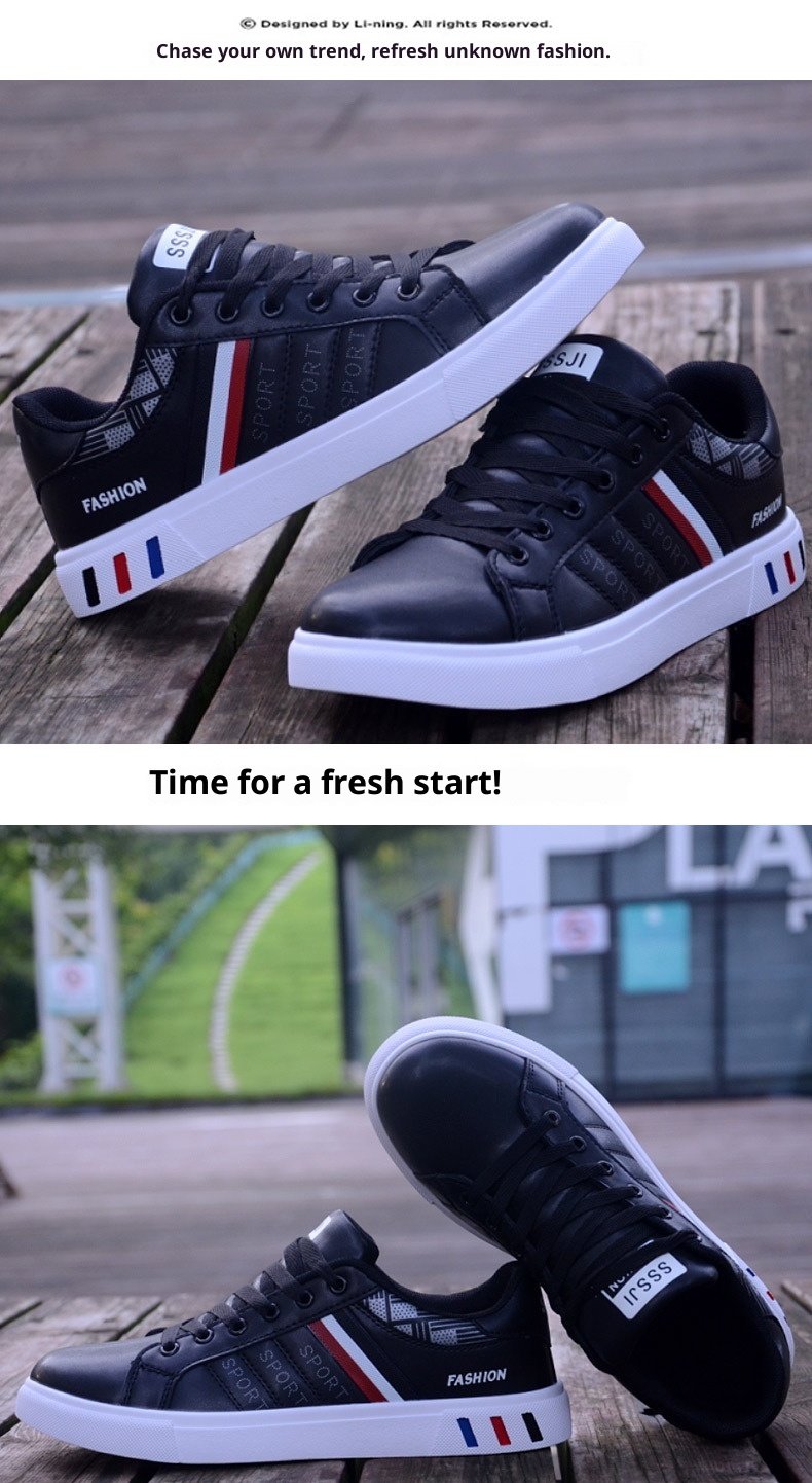 001 Summer 2024 New Korean Style Versatile White Student Flat Sneakers Men's Trendy Sports Casual Shoes_voghion.com