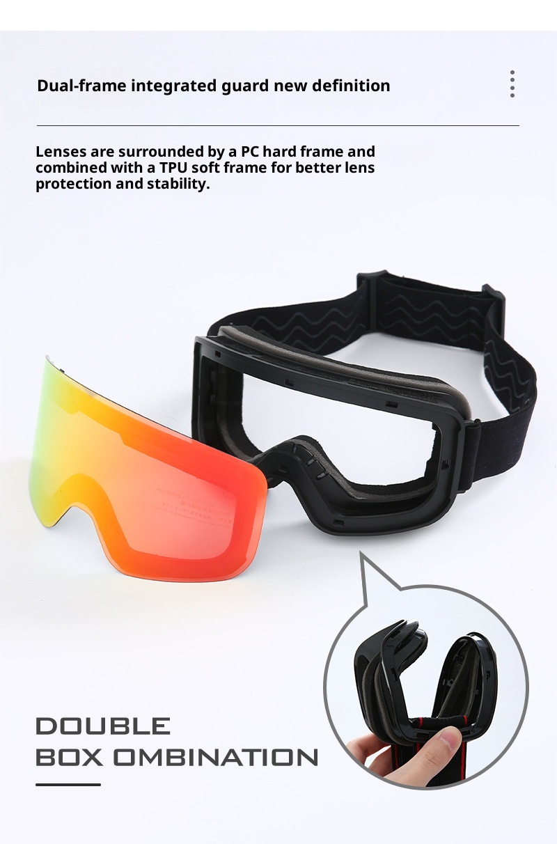 001 Cylindrical Full Real Film Ski REVO Double Layer Anti-Fog Windproof Snow Goggles Compatible With Prescription/HX16_voghion.com