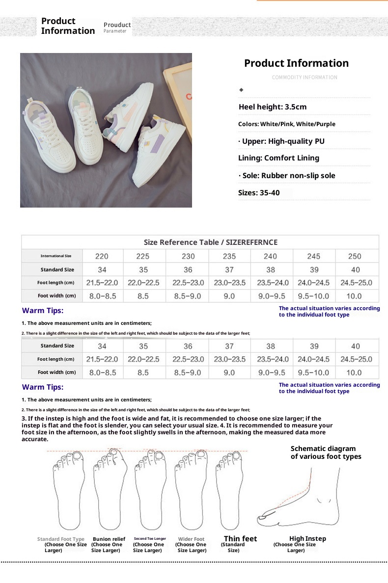 001 Novo Tênis Feminino para Comércio Exterior, Versátil, Macio e Confortável, Sola Grossa, Primavera e Outono, Casual de Alta Qualidade_voghion.com