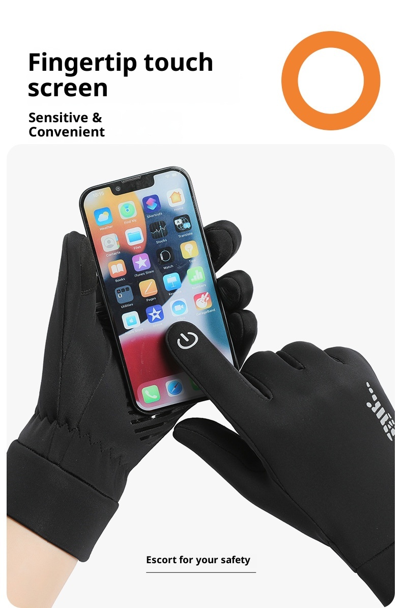 ActiveGo Autumn And Winter Cycling Men's Outdoor Running Sports Windproof Waterproof Plus Velvet Touch Screen Skiing Warm Gloves_voghion.com