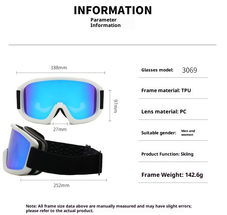 001 2025 Winter New Adult Double-Layer Anti-Fog HD Aspheric Snow Protection Mountaineering Ski Goggles Anti-Snow Blindness_voghion.com