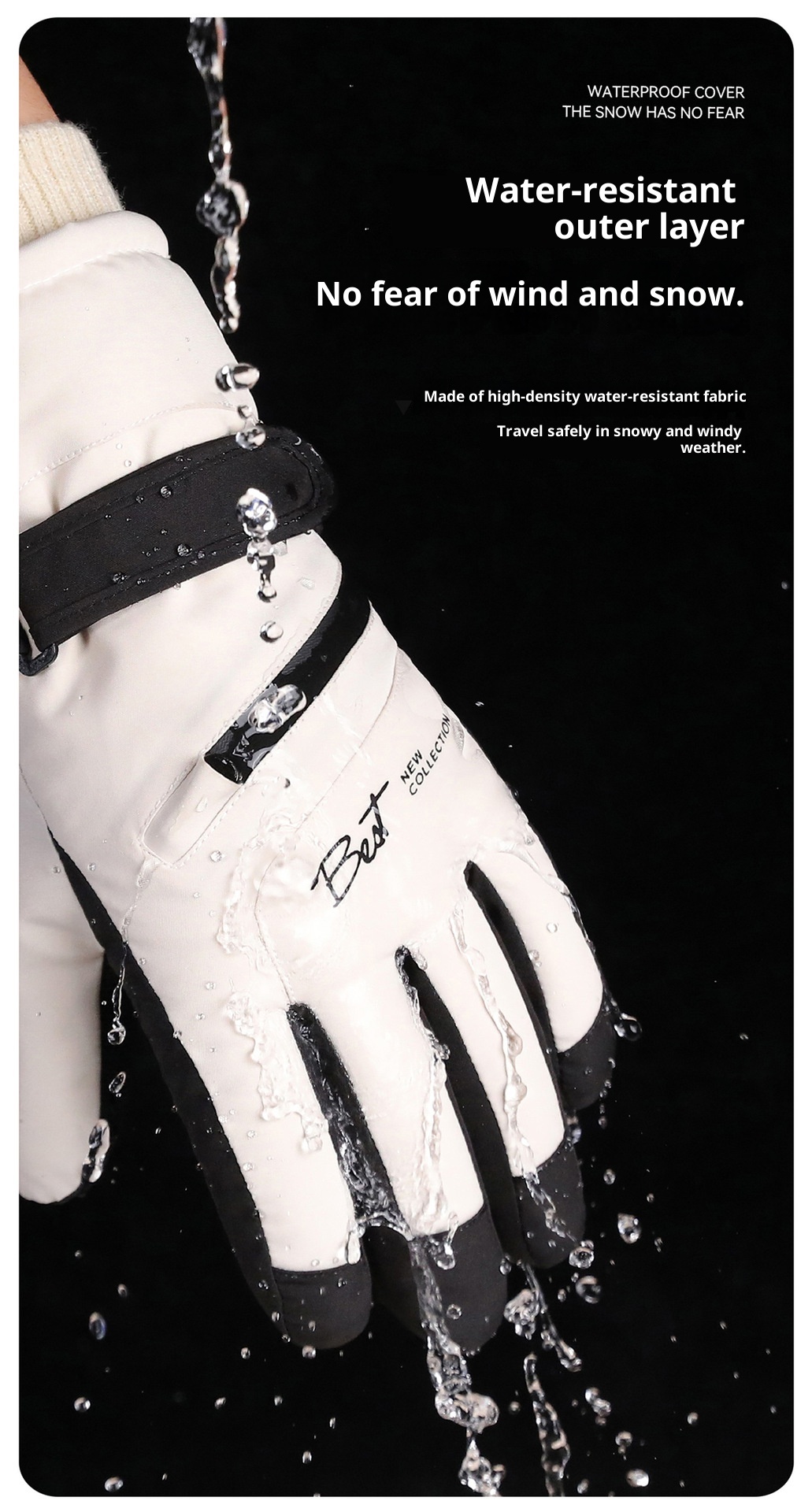 ActiveGo Damen-Skihandschuhe, kältebeständig, warm, Touchscreen-geeignet, wasserdicht, ideal für Radfahren, Studentensport, Outdoor-Sportarten, Schneespiele, Winter, Fleece-gefüttert_voghion.com