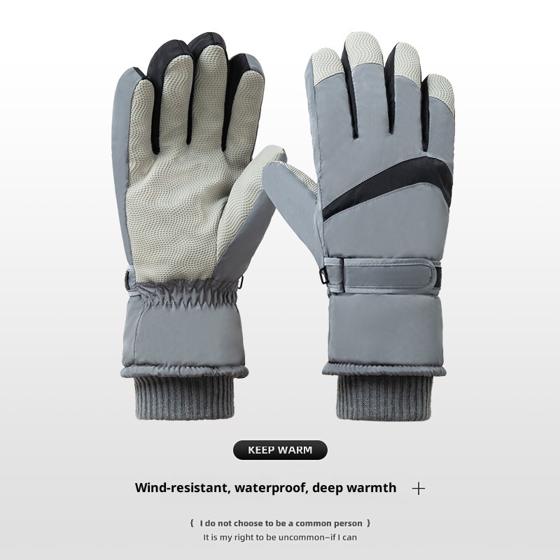 ActiveGo Wholesale Ski Winter Men And Women Couples Outdoor Sports Cold-Proof Waterproof Fleece-Lined Cycling Thermal Gloves_voghion.com