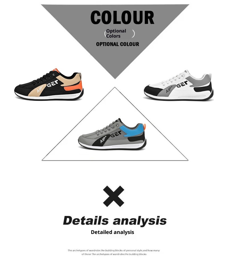 001 2025 New Men's Casual Agan Sports Sneakers Trendy Versatile White Lightweight Slip-On Running Shoes_voghion.com